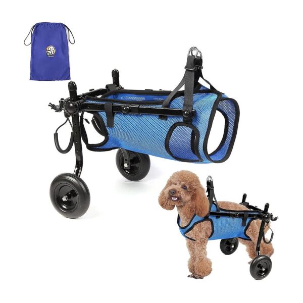 Small Breed Dog Wheelchair for Paralyzed Hind Legs with Wheels and Shoulder Support