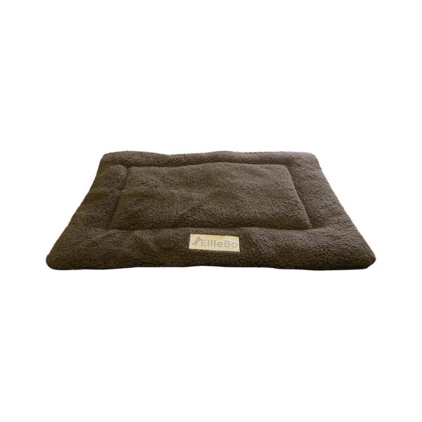 Small Brown Sherpa Fleece Mat for Faux Sheepskin Luxury and Softness