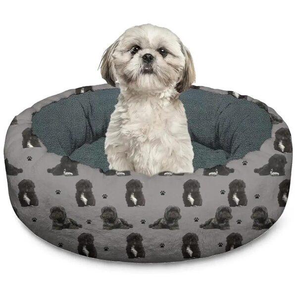 Small Dog Bed Calming Washable Polyester Donut Cuddler 20in