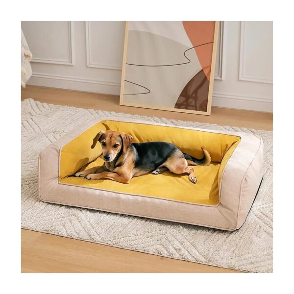 Small Dog Bed with Orthopedic Support, Non-Slip Bottom, and Removable Cover