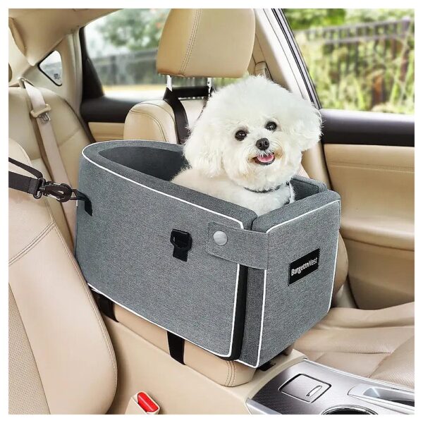 Small Dog Car Seat with Double Protection Seat Belts and Washable Cushion