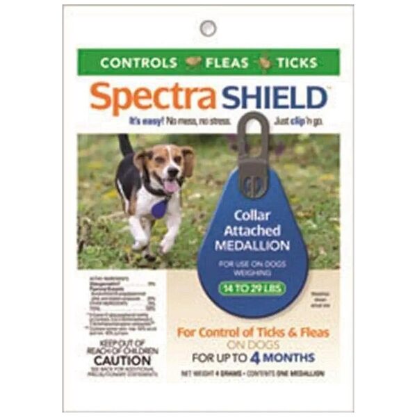 Small Dog Flea and Tick Control Collar Medallion for 14 to 29-Pound Pup