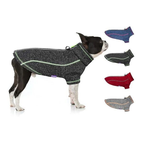 Small Dog Fleece Jacket with Reflective Strips and Adjustable Zipper