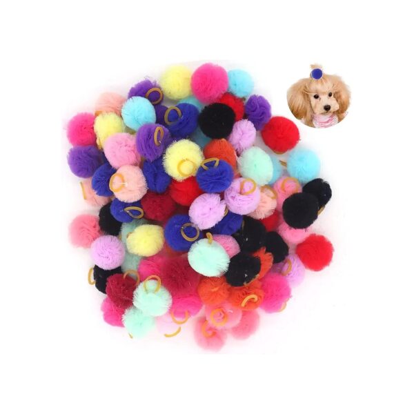 Small Dog Hair Bows with Rubber Bands, 30Pcs Pet Grooming Accessories for Dogs and Cats