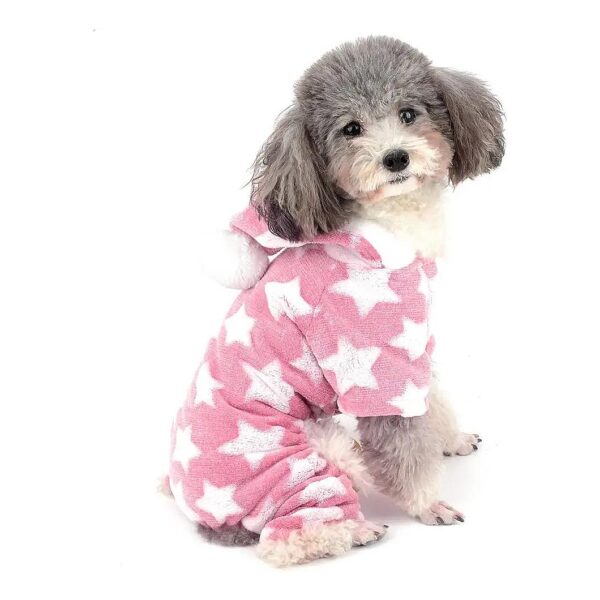 Small Dog Pajamas Overall Jumpsuit Winter Warm Fleece Puppy Pjs with Legs