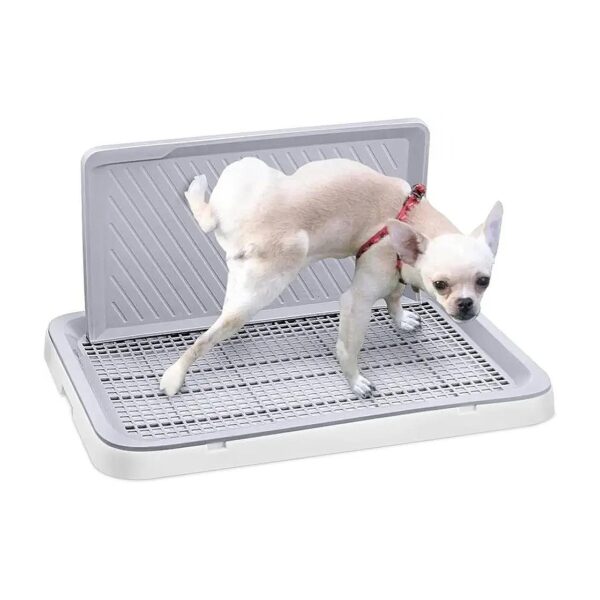 Small Dog Potty Training Tray for Indoor Use - 5x15 Inch Pee Pad Holder with Porch