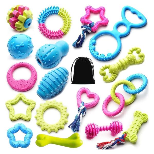 Small Dog Puppy Teething Toys Colorful Bite-Resistant Designs