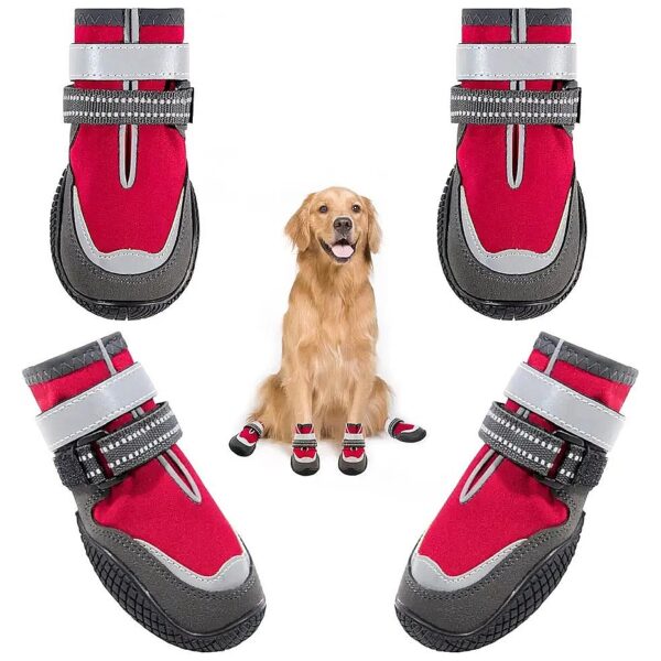 Small Dog Shoes for Hot Pavement Winter Snow Booties with Non-Slip Rubber Sole for Puppy