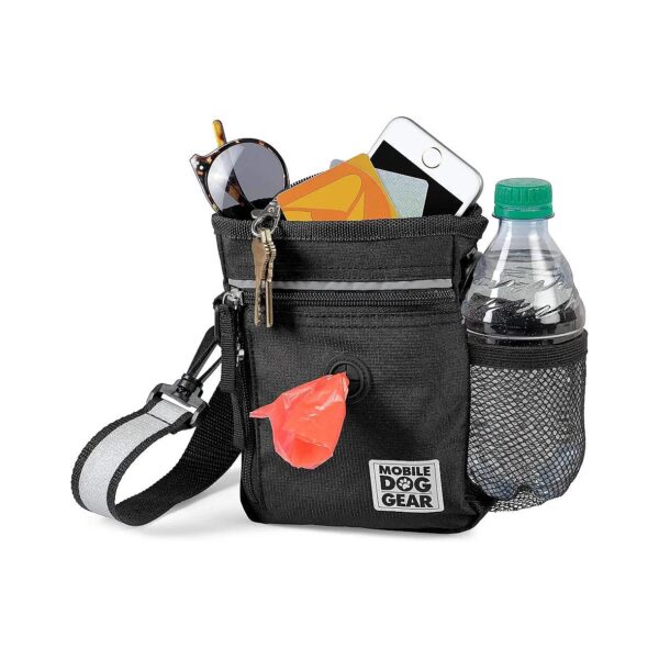 Small Dog Walking Bag with 3-Part Storage, Water-Resistant and Reflective