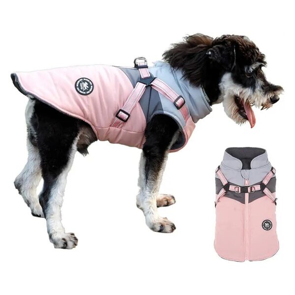 Small Dog Winter Coat with Harness Puppy Jacket 2 in 1 Parkale Animals