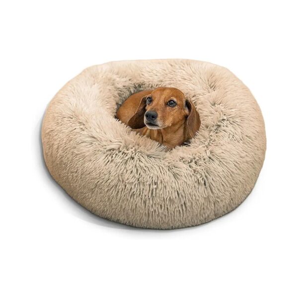 Small Dog and Cat Bed with Long Shag Fur for Cozy Comfort