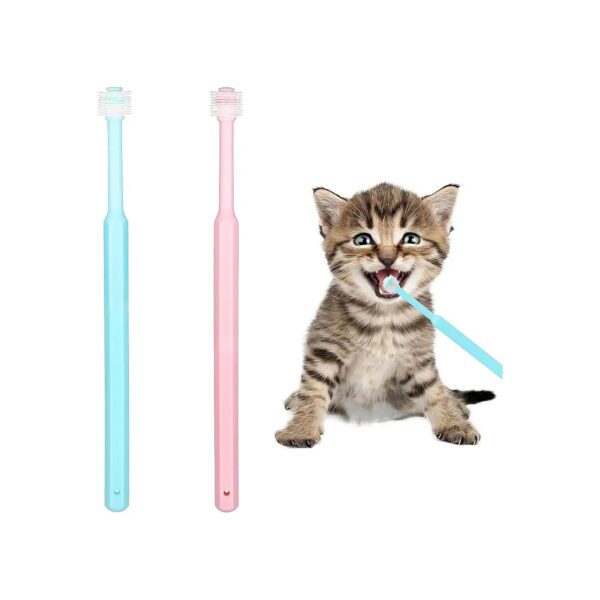 Small Dog and Cat Dental Care Kit with 2 Pack Silicone Toothbrushes