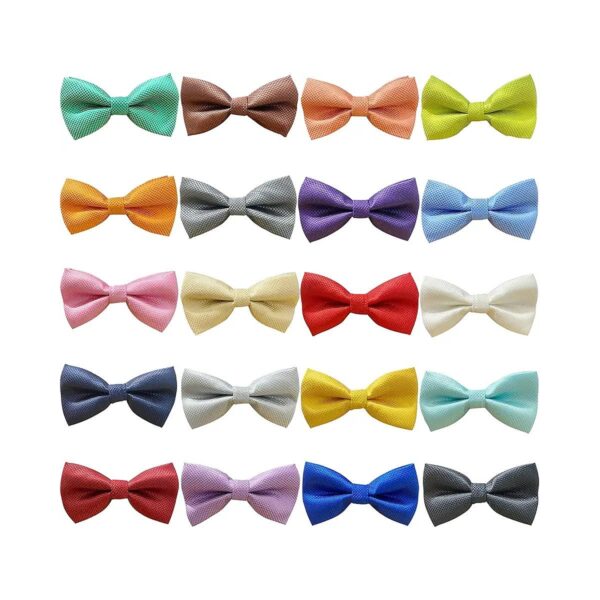 Small Double Layer Bowtie for Small Breed Dogs, Adjustable Collar Attachment in 20 Colors