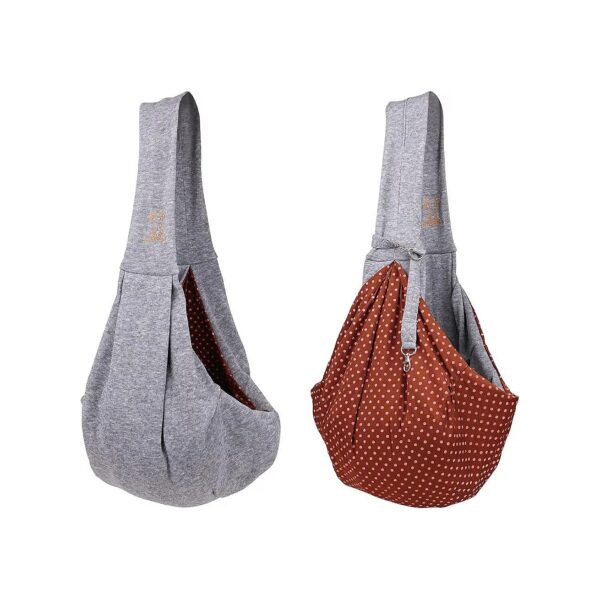 Small Grey Pet Sling Carrier for Puppies Cats with Shoulder Loop Comfort