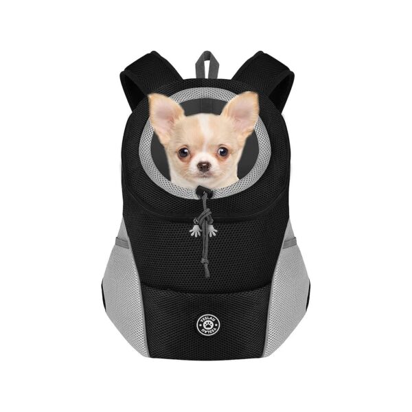 Small Medium Dog Backpack Carrier with Breathable Mesh Panels and Adjustable Straps