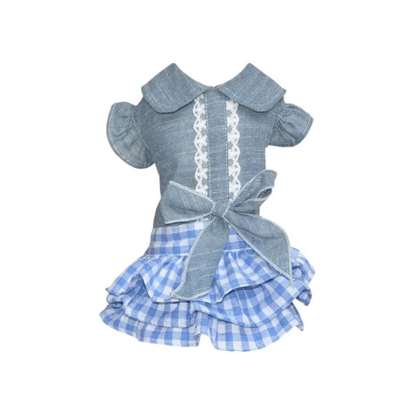 Small Medium Dog Bubble Bowknot Skirt Cowboy Dress Puppy Tutu Skirts for Summer Wear