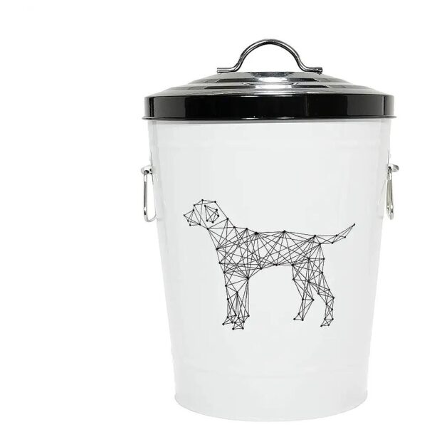 Small Metal Food Container with Zentangle Artwork for Up to 17 Pounds of Dog Food