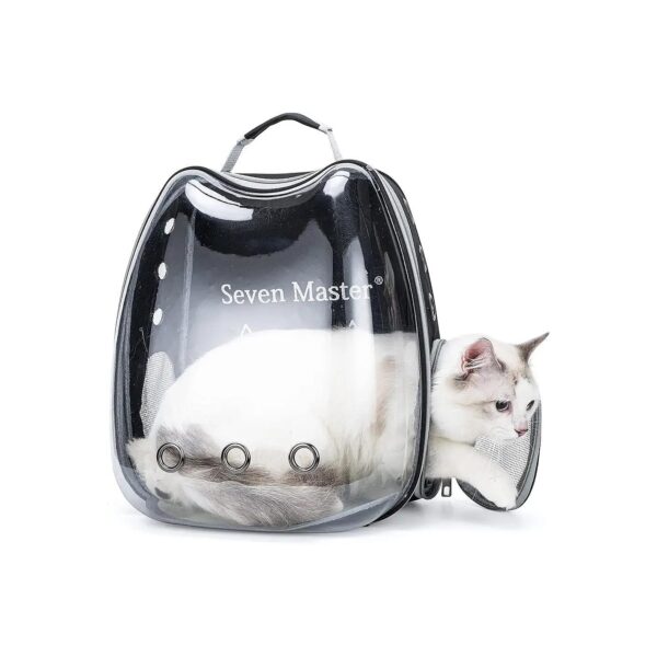 Small Pet Backpack Carrier with Space Capsule Design and Safety Leash for Secure Travel