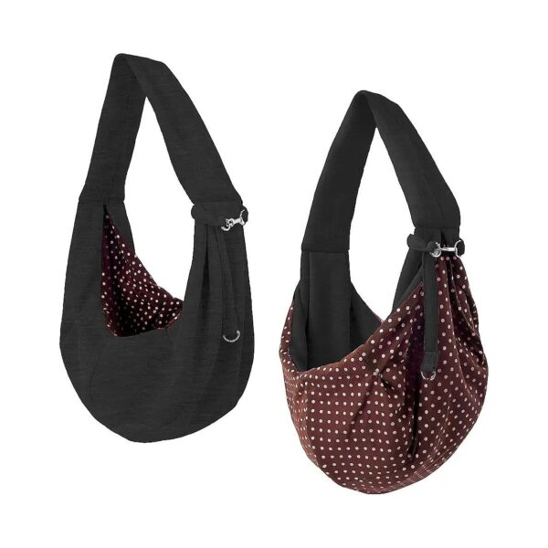 Small Pet Carrier Sling - Reversible Comfortable Hands-Free Cat Dog Carrier Bag