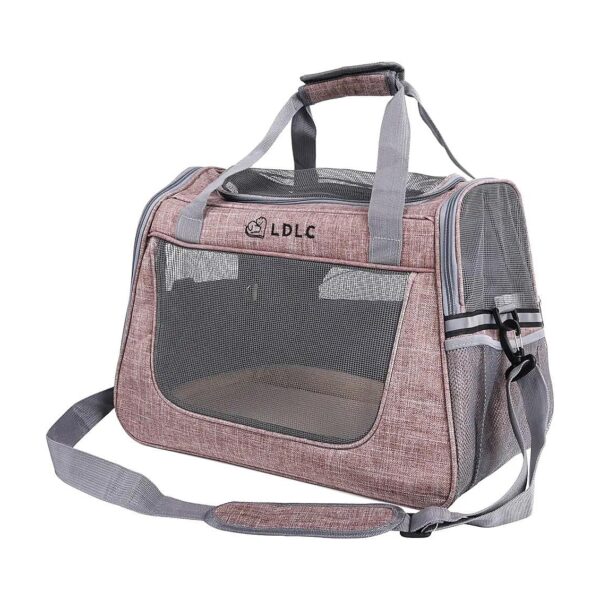 Small Pet Carrier with Adjustable Shoulder Strap and Collapsible Design for Easy Travel