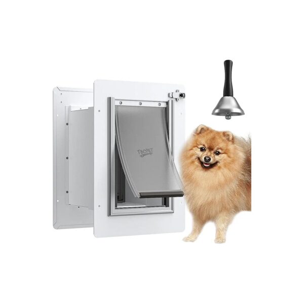 Small Pet Door for Dogs up to 12 Lbs with Durable Steel Frame and Weatherproofing