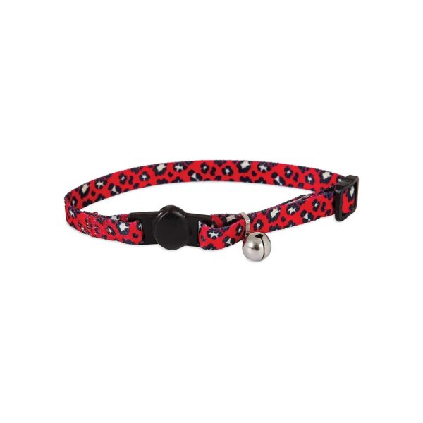 Small Pet Fashion Collar with Nylon Material and Sub Leopard Red Color