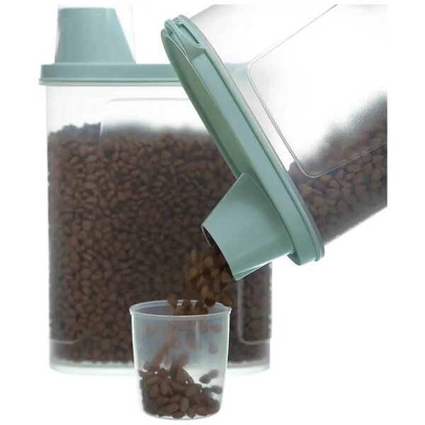 Small Pet Food Storage Containers with Measuring Cup and Pour Spout for Easy Feeding