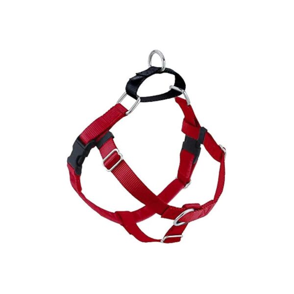 Small Red Solid Velvet No-Pull Dog Harness Reduces Pulling Effortlessly