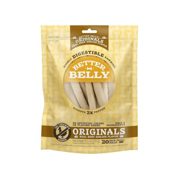 Small Rolls of High-Quality Beef Sirloin Flavor Dog Chews for All Life Stages