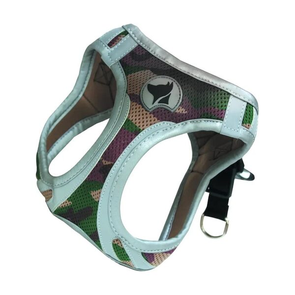 Small Size Camouflage Nylon Hiking Dog Harness with Reflective Fabric