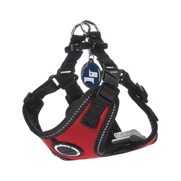 Small Size Red Pet Harness Vest with Reflective Trimming and Adjustable Closure Hardware