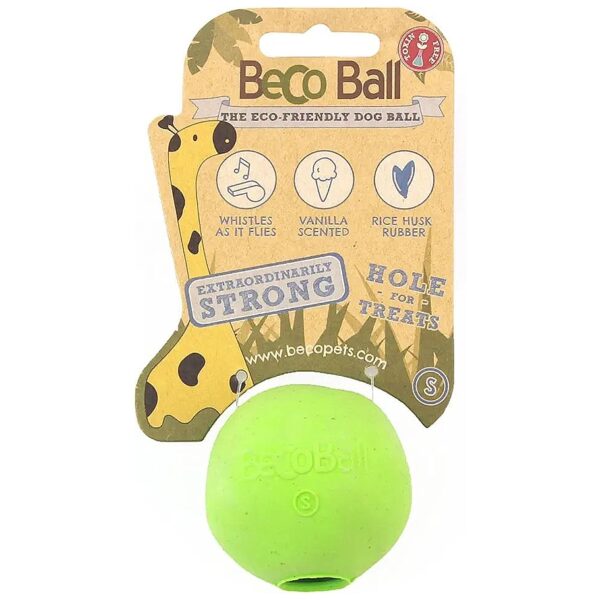 Small Soft and Springy Green Rubber Ball for Small Breed Dogs with Treats Inside