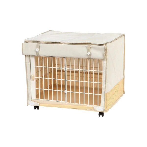 Small but Mighty Pet Kennel with Wheels and Cover for Dogs and Kittens