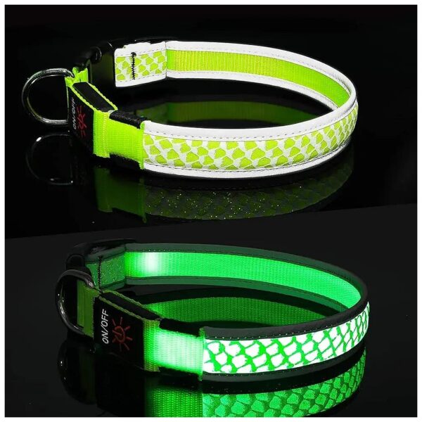 Small to Large Dogs LED Lighted Collar for Night Walking Hiking Camping