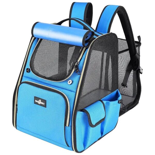 Small to Medium Cat Dog Backpack Carrier with Ventilated Design for Hiking Travel