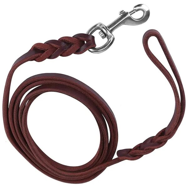 Small to Medium Dog Leash with Leather Belt Safety Traction