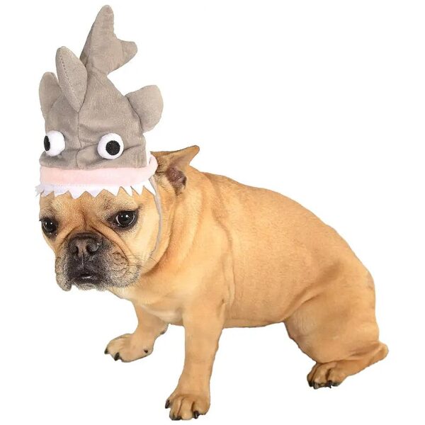 Small to Medium Dog Shark Costume Hat with Adjustable Under Chin Strap