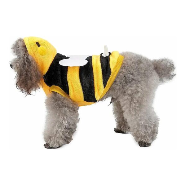 Small to Medium Pet Fit Yellow Bee Dog Costume Halloween Hoodie Outfit with Hat