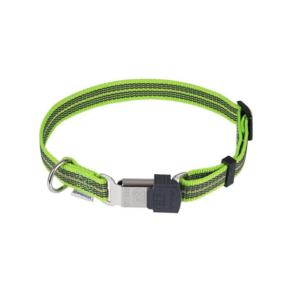 Small to Medium Size Green Reflective Dog Collar with Quick Release ClickLock Buckle