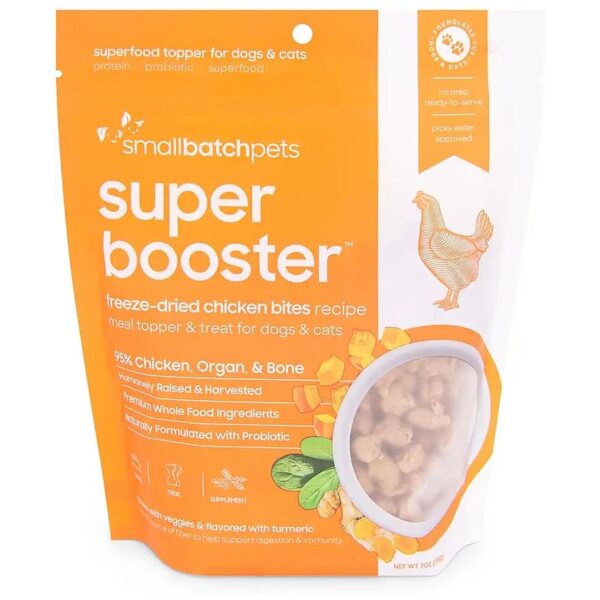 Smallbatch Freeze-Dried Super Booster Chicken Bites for Healthy Pets, 7 oz Made in USA