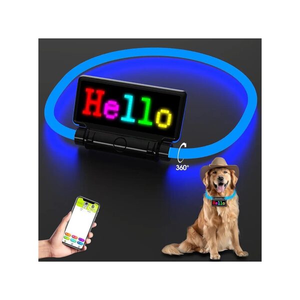 Smart Bluetooth LED Dog Collar with 8 Dynamic Modes for Night Walking Safety