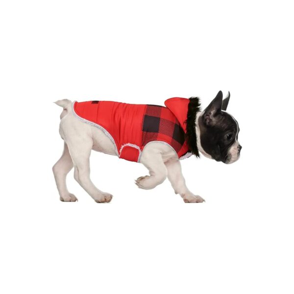 Snow-Ready Dog Parka with Harness Hole and Faux Fur Trim for Cold Weather Strolls