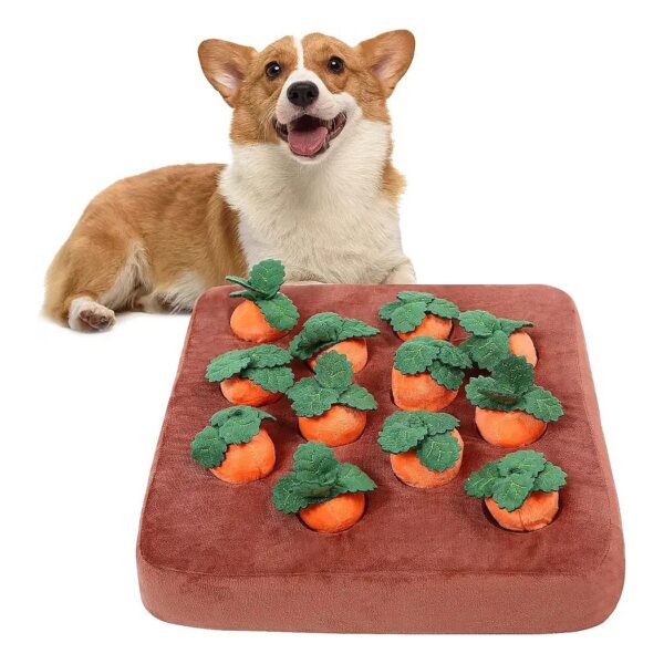 Snuffle Mat for Dogs with 12 Carrots and Memory Foam Cushions