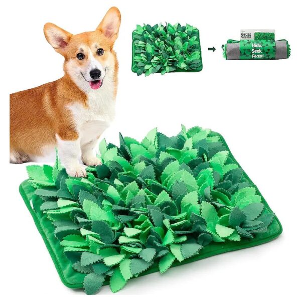 Snuffle Mat for Dogs with REAL Grass Texture, Promotes Slow Eating and Reduces Bloating