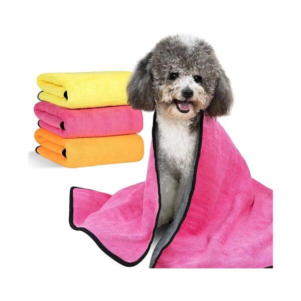 Soft Absorbent Dog Bath Towels for Small Dogs and Cats