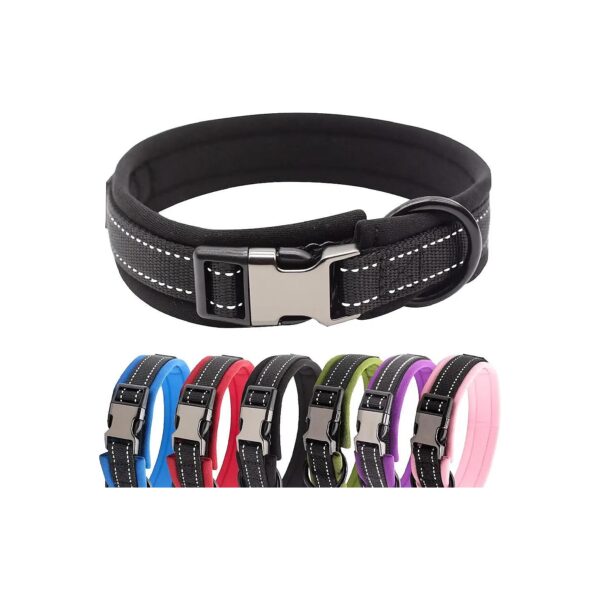 Soft Adjustable Reflective Nylon Dog Collar for Small Medium Large Dogs