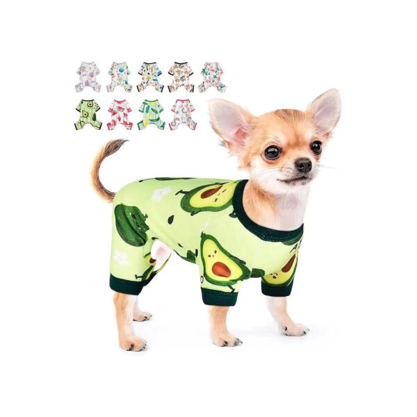 Soft Avocado Green Dog Pajamas for Small Medium Size Dogs Spring Summer Puppy Clothes