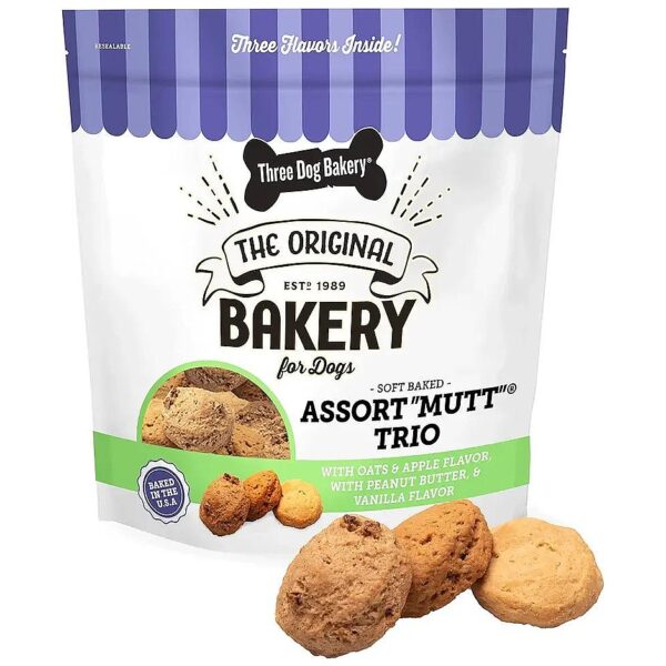 Soft Baked Treats for Active Dogs in Peanut Butter Oatmeal and Apple Flavors