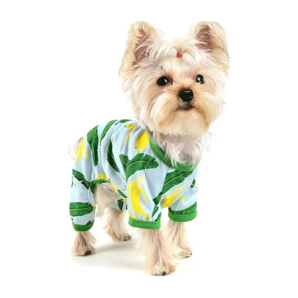 Soft Banana Themed Dog Pajamas for Small Breeds Pet Clothes