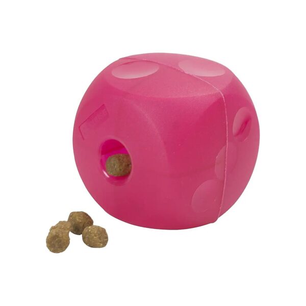 Soft Bite-Resistant Mini Feeder Cube for Dogs with Colorful Magenta Red Hue